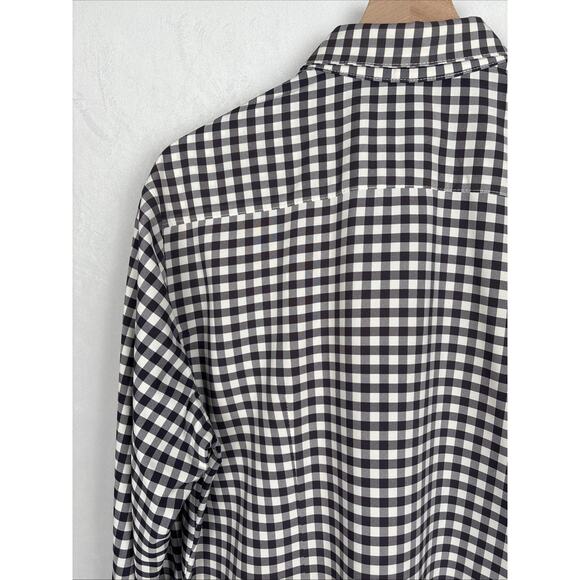 Mizzen + Main Button Up Shirt Mens Medium Trim Fit Gray Gingham No Iron Workwear - Picture 10 of 12